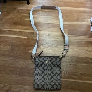 Coach Tan Brand Printed Crossbody Purse